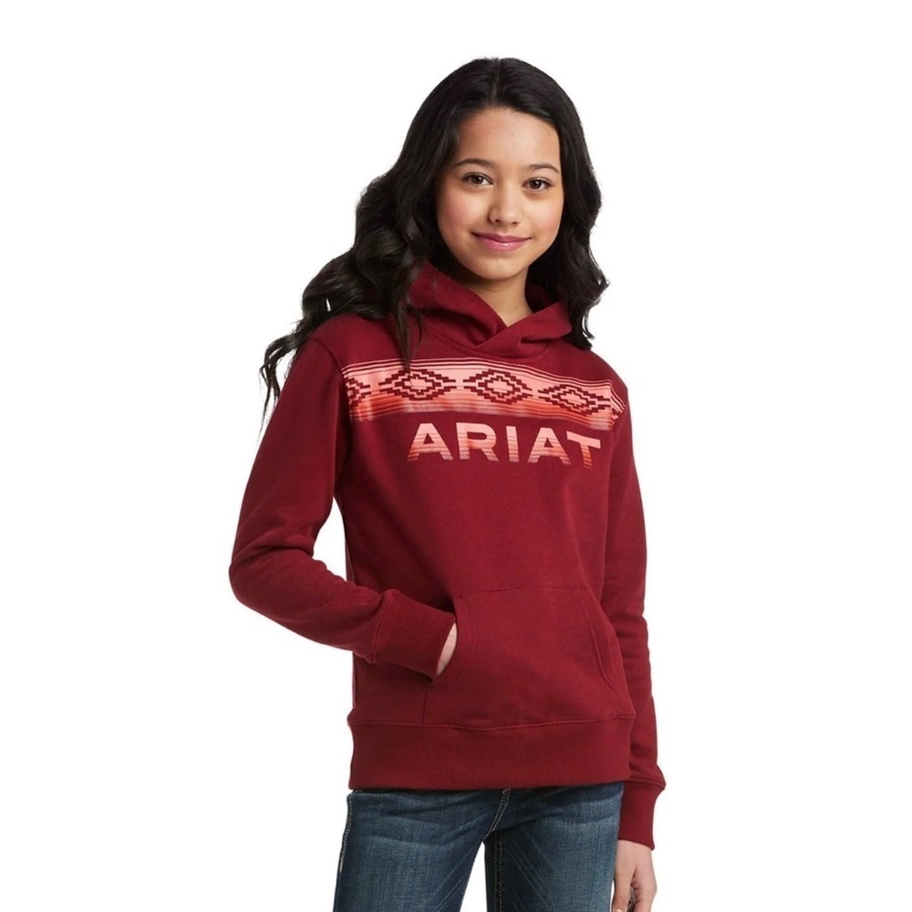 Ariat Burgundy Hoodie with Geometric Design